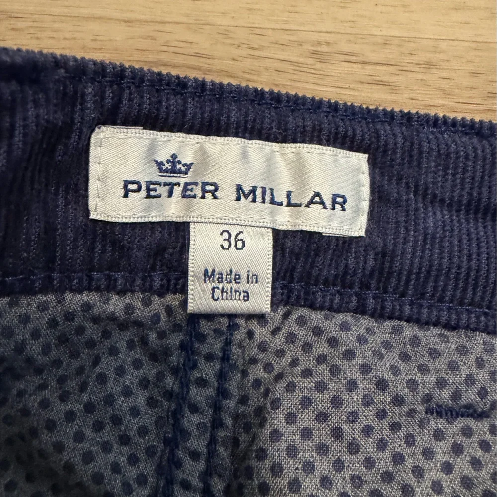 Peter Millar Pants Men's 36x32 Blue Superior Soft Corduroy Straight Leg Stretch